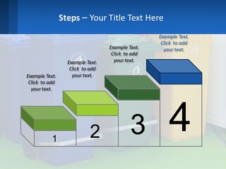 A Group Of Trash Cans Sitting Next To Each Other PowerPoint Template