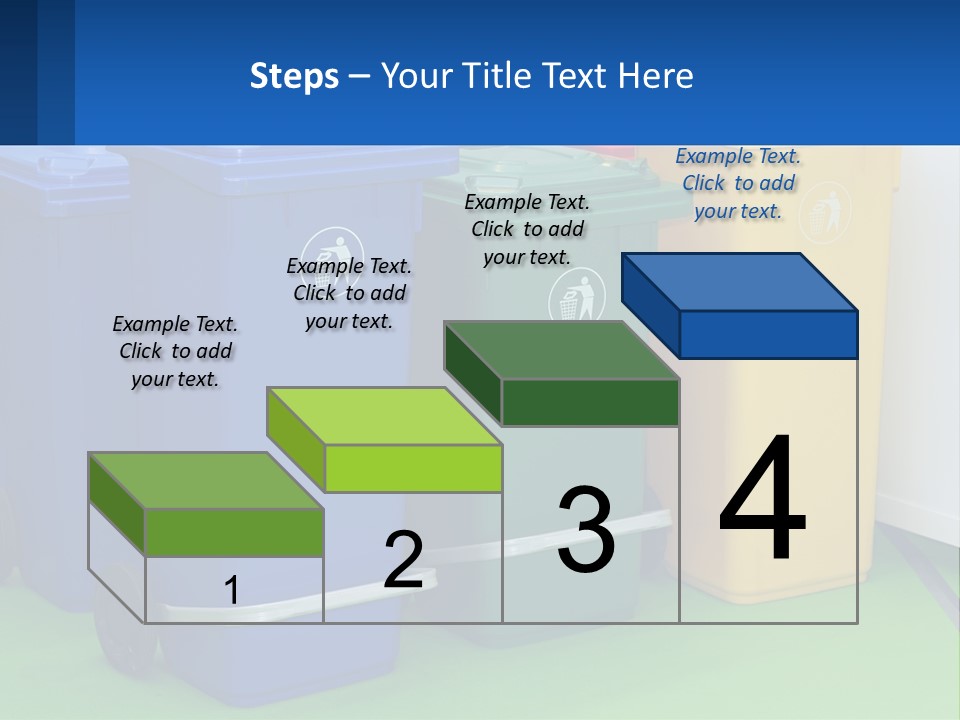 A Group Of Trash Cans Sitting Next To Each Other PowerPoint Template