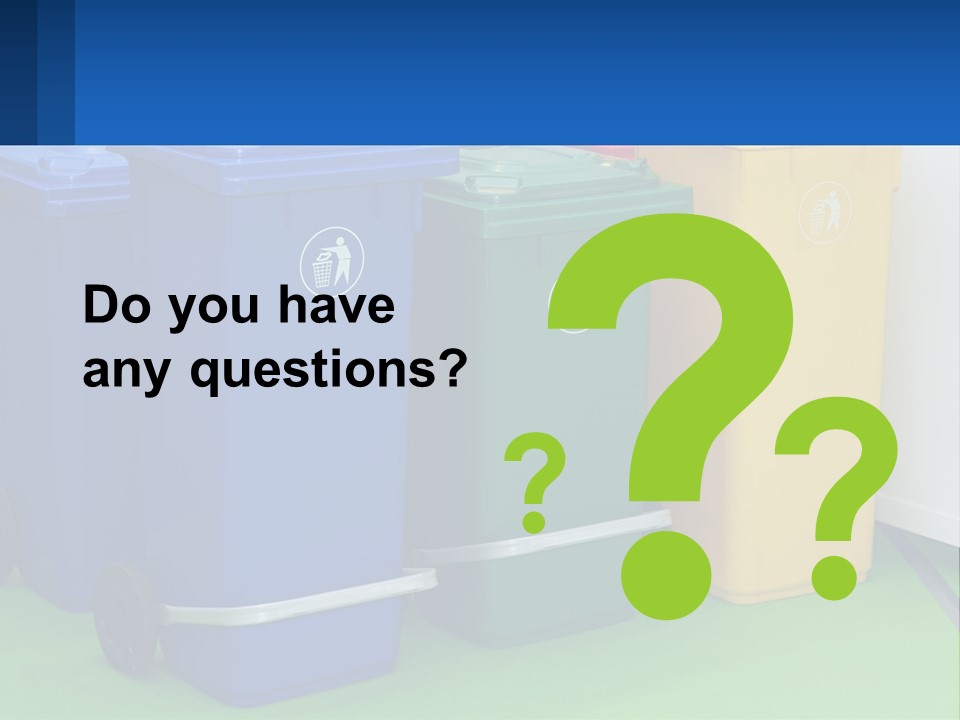 A Group Of Trash Cans Sitting Next To Each Other PowerPoint Template