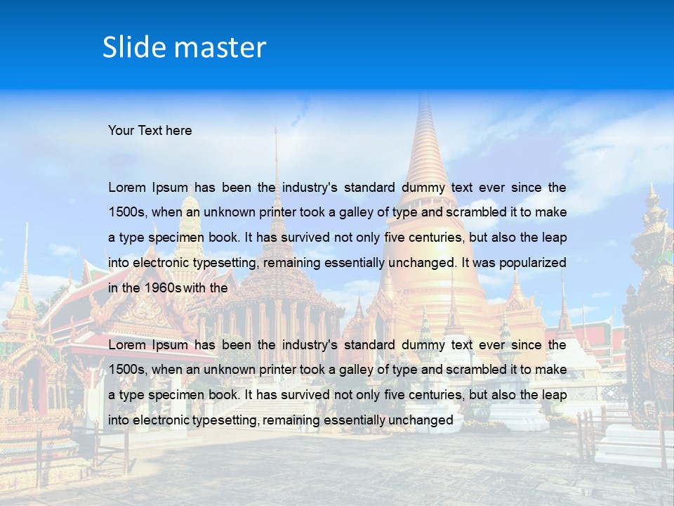 A Group Of Buildings With A Blue Sky In The Background PowerPoint Template