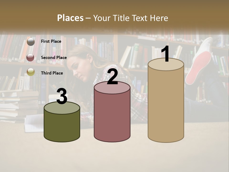 A Woman Laying On The Floor Reading A Book PowerPoint Template