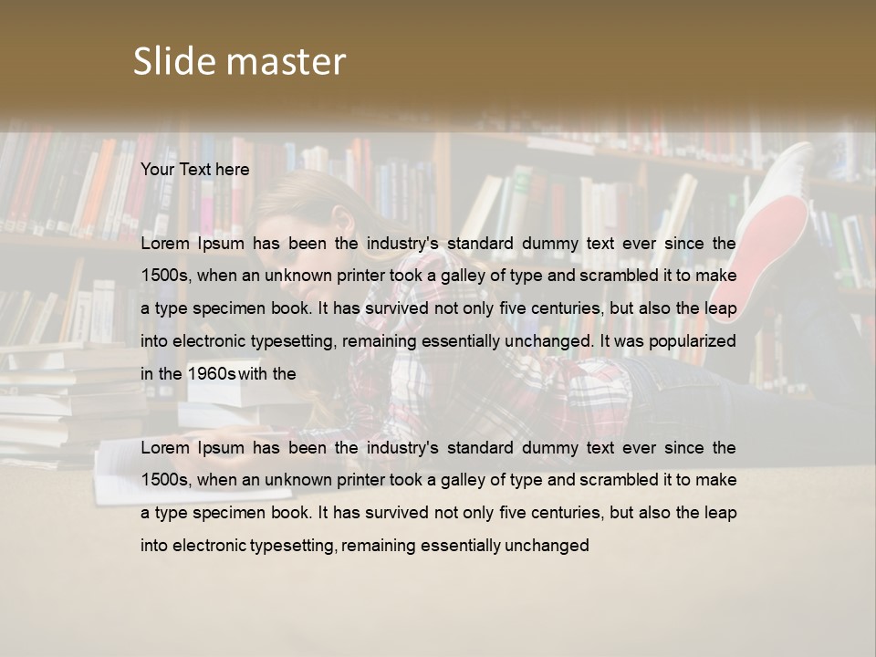 A Woman Laying On The Floor Reading A Book PowerPoint Template