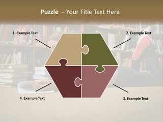 A Woman Laying On The Floor Reading A Book PowerPoint Template