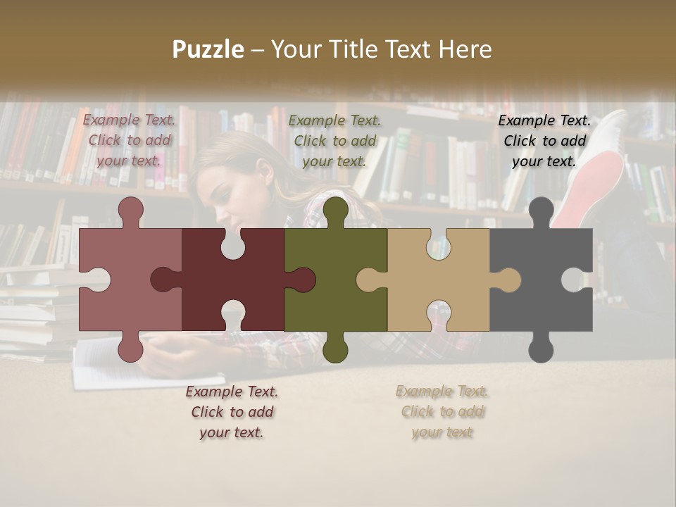 A Woman Laying On The Floor Reading A Book PowerPoint Template