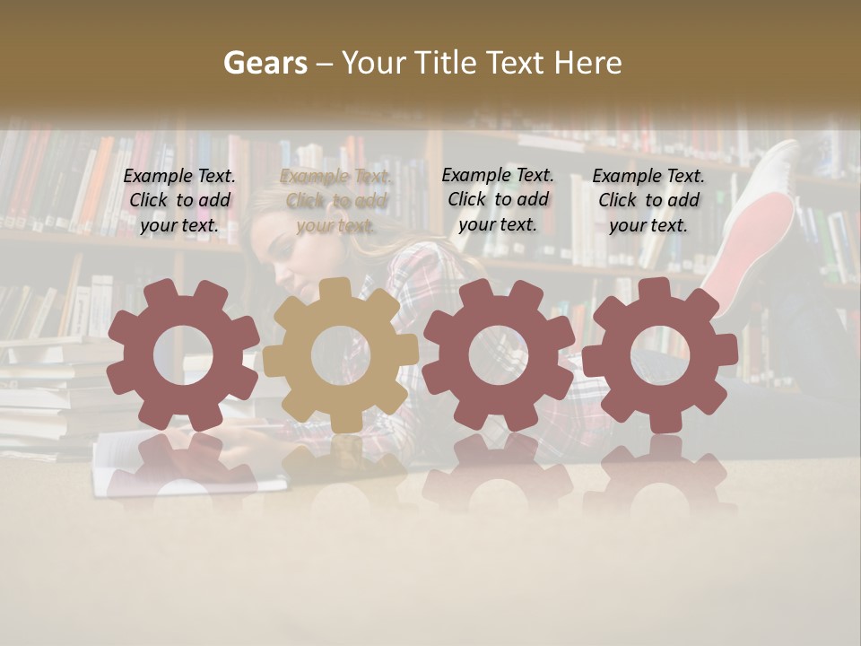 A Woman Laying On The Floor Reading A Book PowerPoint Template