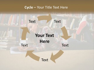 A Woman Laying On The Floor Reading A Book PowerPoint Template