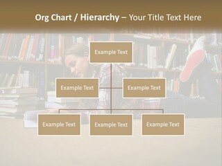 A Woman Laying On The Floor Reading A Book PowerPoint Template