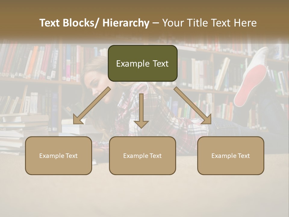 A Woman Laying On The Floor Reading A Book PowerPoint Template