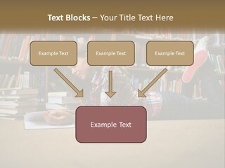 A Woman Laying On The Floor Reading A Book PowerPoint Template