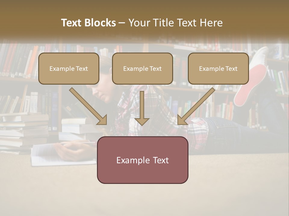 A Woman Laying On The Floor Reading A Book PowerPoint Template