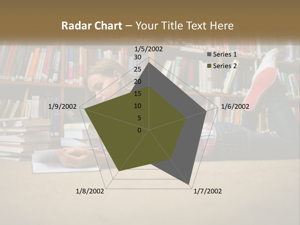 A Woman Laying On The Floor Reading A Book PowerPoint Template