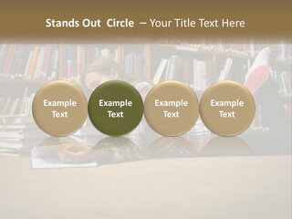 A Woman Laying On The Floor Reading A Book PowerPoint Template