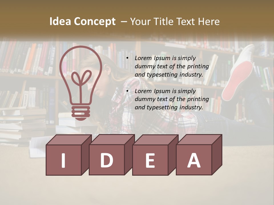 A Woman Laying On The Floor Reading A Book PowerPoint Template