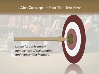 A Woman Laying On The Floor Reading A Book PowerPoint Template