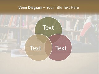 A Woman Laying On The Floor Reading A Book PowerPoint Template