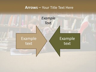 A Woman Laying On The Floor Reading A Book PowerPoint Template