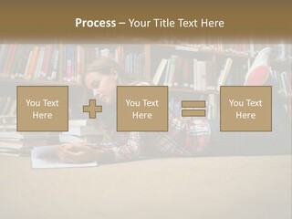 A Woman Laying On The Floor Reading A Book PowerPoint Template