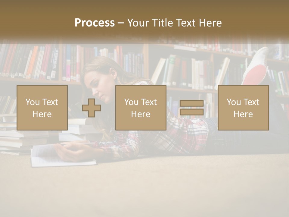 A Woman Laying On The Floor Reading A Book PowerPoint Template