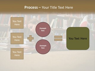 A Woman Laying On The Floor Reading A Book PowerPoint Template