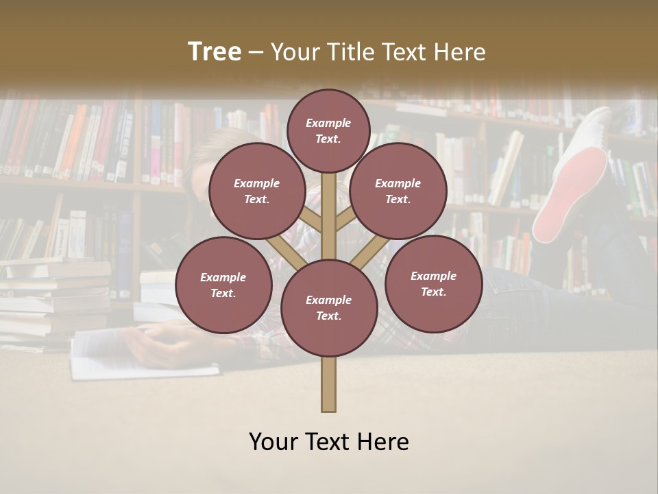 A Woman Laying On The Floor Reading A Book PowerPoint Template