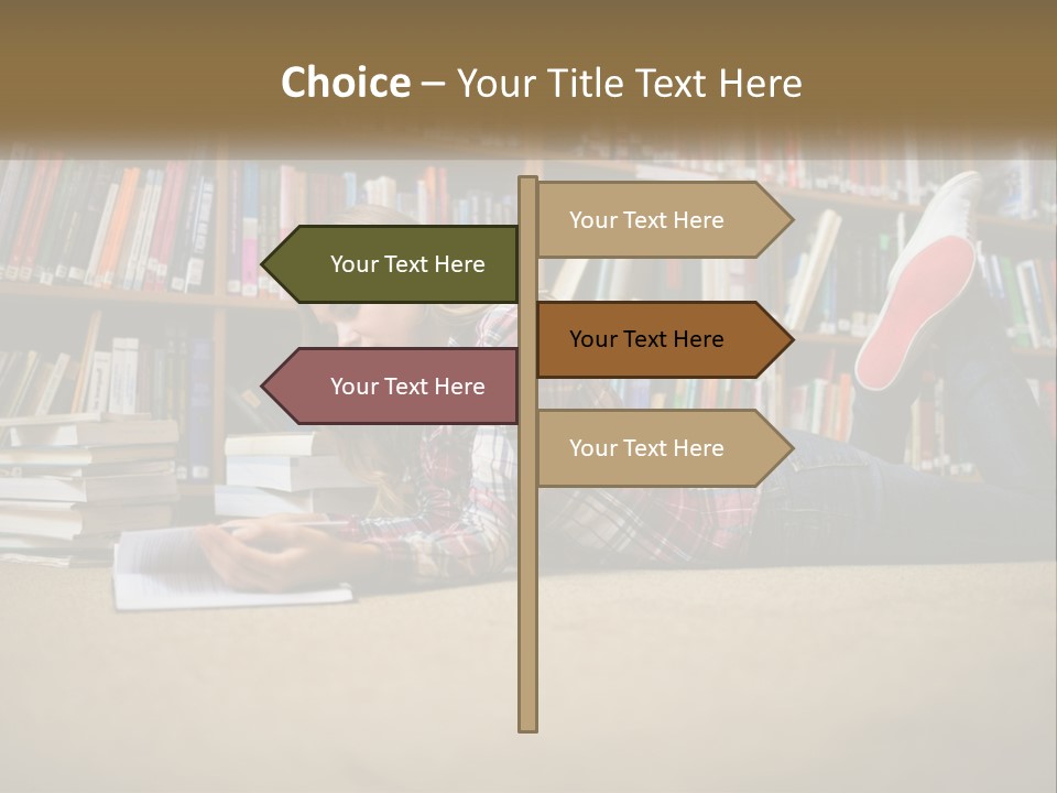 A Woman Laying On The Floor Reading A Book PowerPoint Template