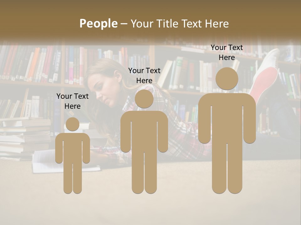 A Woman Laying On The Floor Reading A Book PowerPoint Template