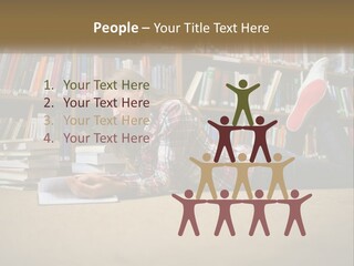 A Woman Laying On The Floor Reading A Book PowerPoint Template