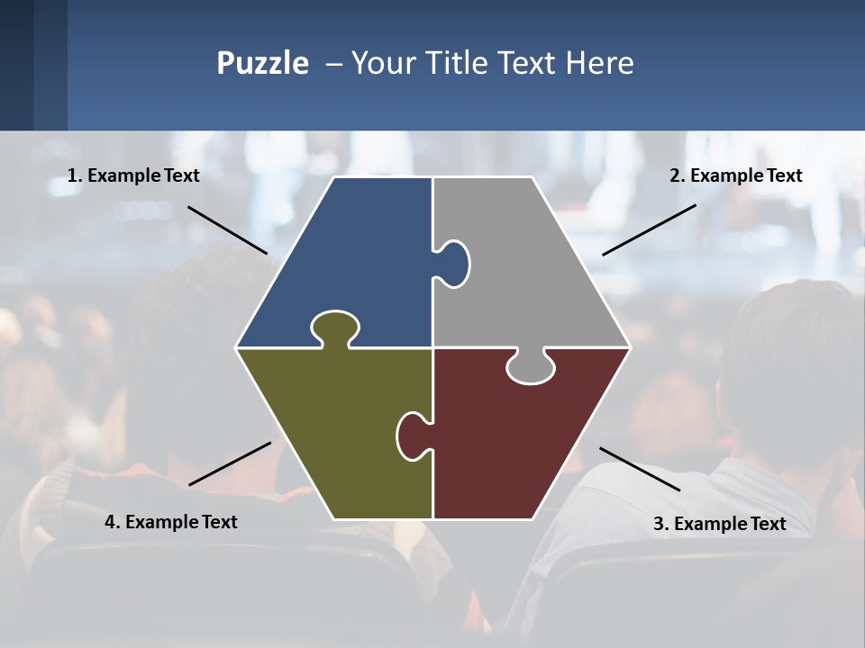 A Group Of People Sitting In Front Of A Stage PowerPoint Template