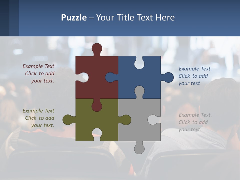 A Group Of People Sitting In Front Of A Stage PowerPoint Template