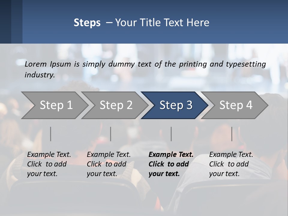 A Group Of People Sitting In Front Of A Stage PowerPoint Template