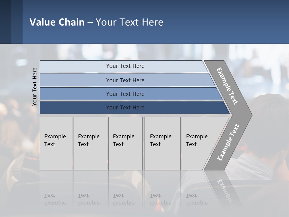 A Group Of People Sitting In Front Of A Stage PowerPoint Template