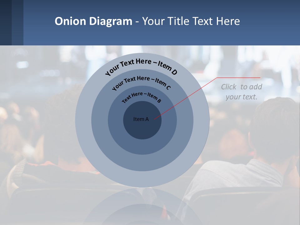 A Group Of People Sitting In Front Of A Stage PowerPoint Template