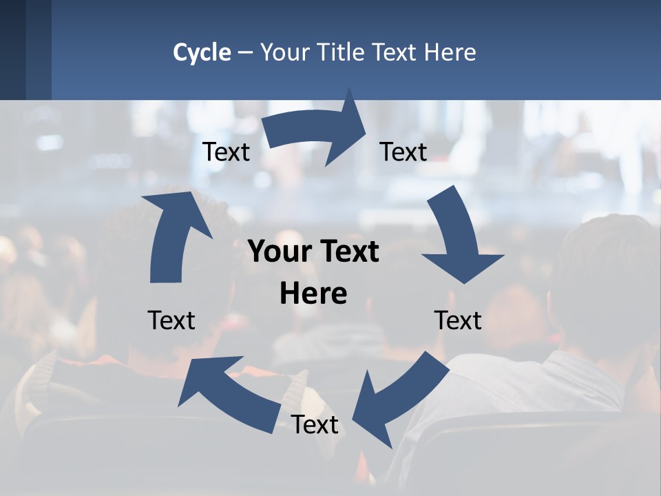 A Group Of People Sitting In Front Of A Stage PowerPoint Template