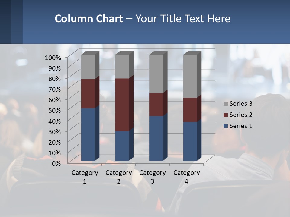A Group Of People Sitting In Front Of A Stage PowerPoint Template