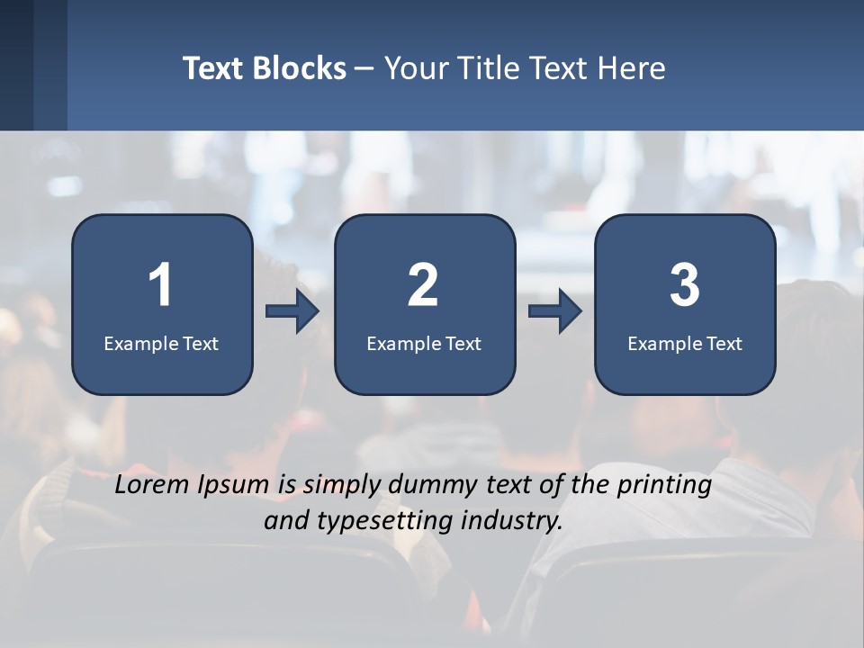 A Group Of People Sitting In Front Of A Stage PowerPoint Template