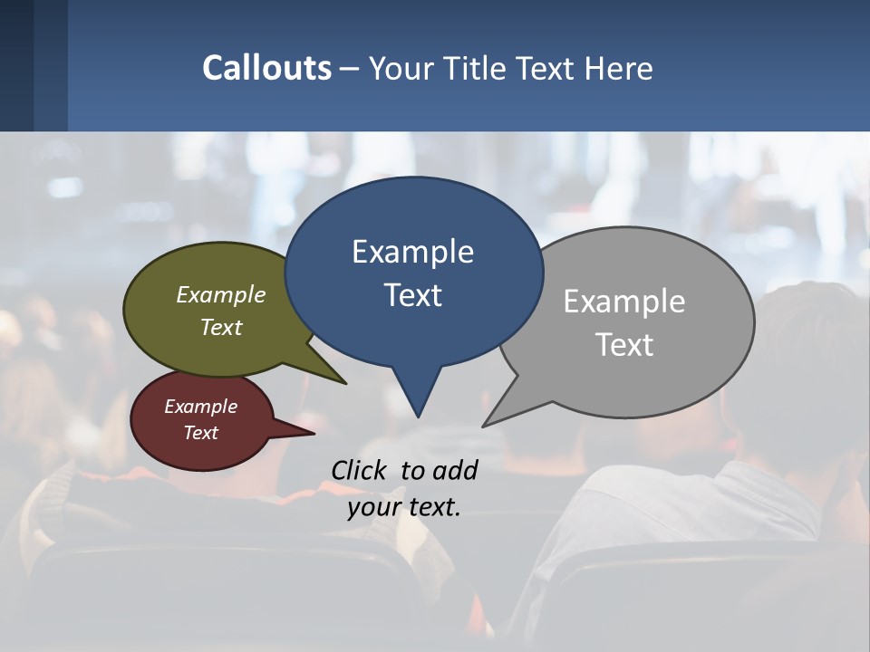 A Group Of People Sitting In Front Of A Stage PowerPoint Template