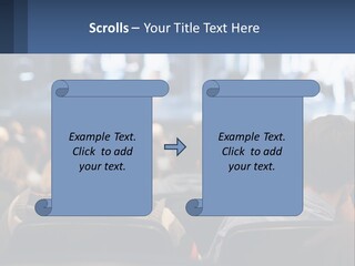 A Group Of People Sitting In Front Of A Stage PowerPoint Template