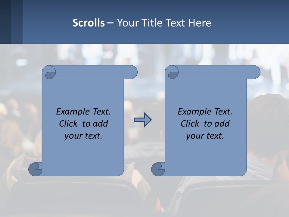 A Group Of People Sitting In Front Of A Stage PowerPoint Template