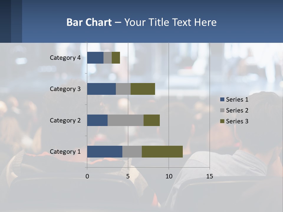 A Group Of People Sitting In Front Of A Stage PowerPoint Template