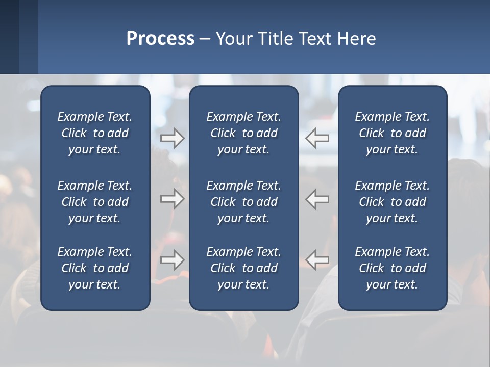 A Group Of People Sitting In Front Of A Stage PowerPoint Template