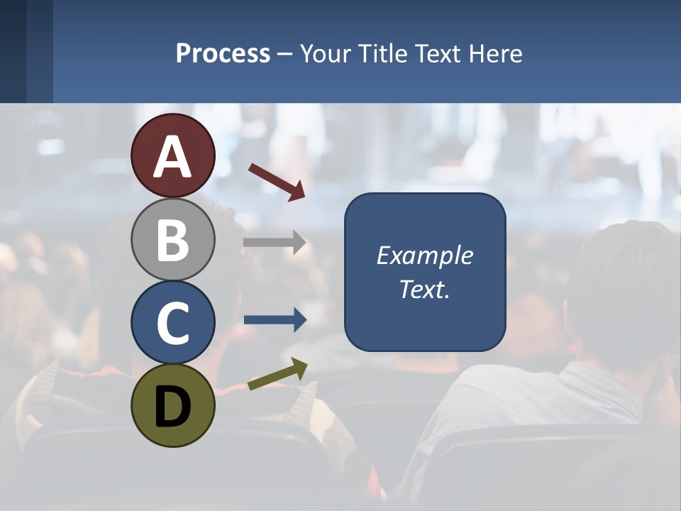 A Group Of People Sitting In Front Of A Stage PowerPoint Template