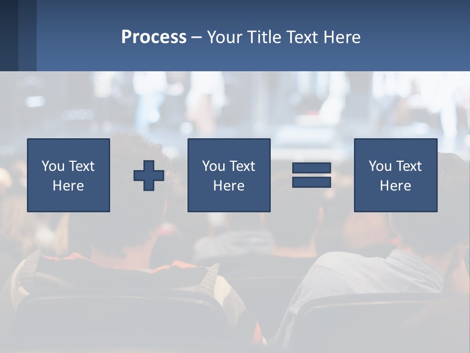 A Group Of People Sitting In Front Of A Stage PowerPoint Template