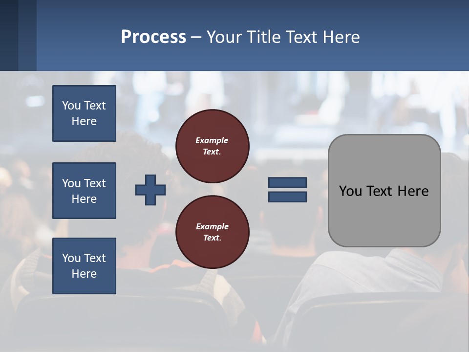 A Group Of People Sitting In Front Of A Stage PowerPoint Template