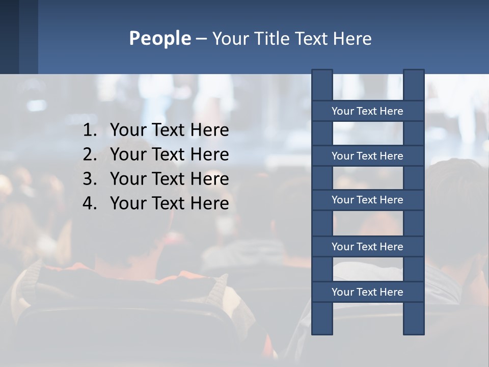 A Group Of People Sitting In Front Of A Stage PowerPoint Template