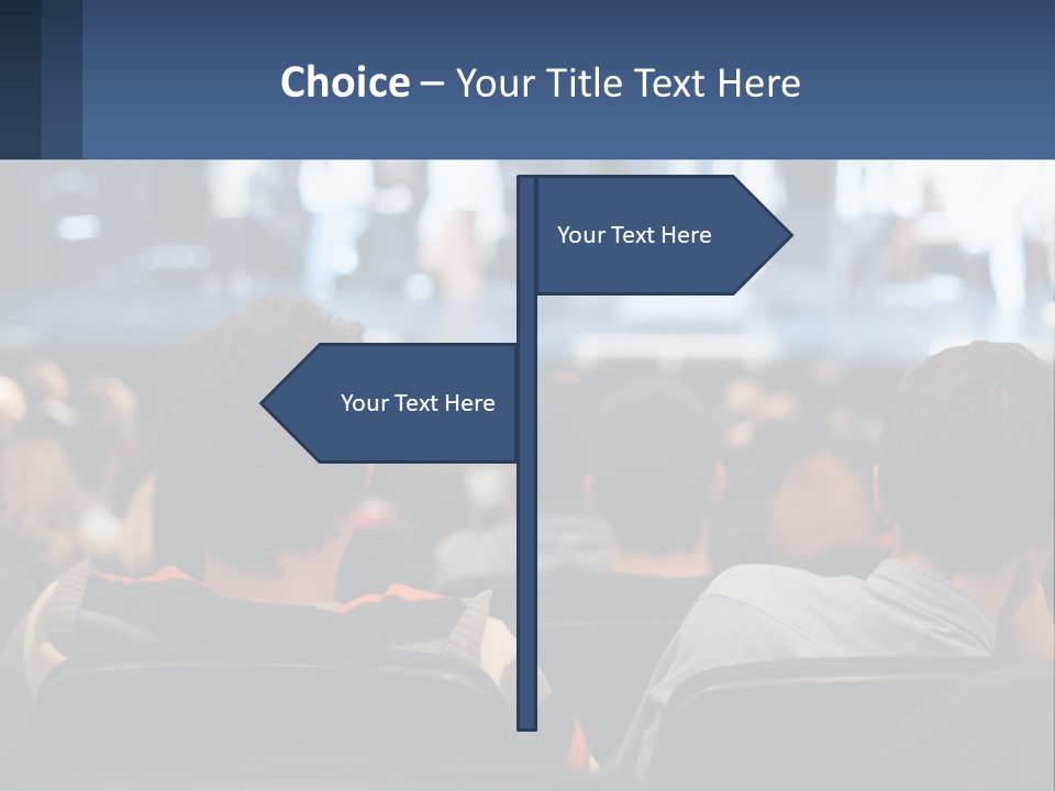 A Group Of People Sitting In Front Of A Stage PowerPoint Template