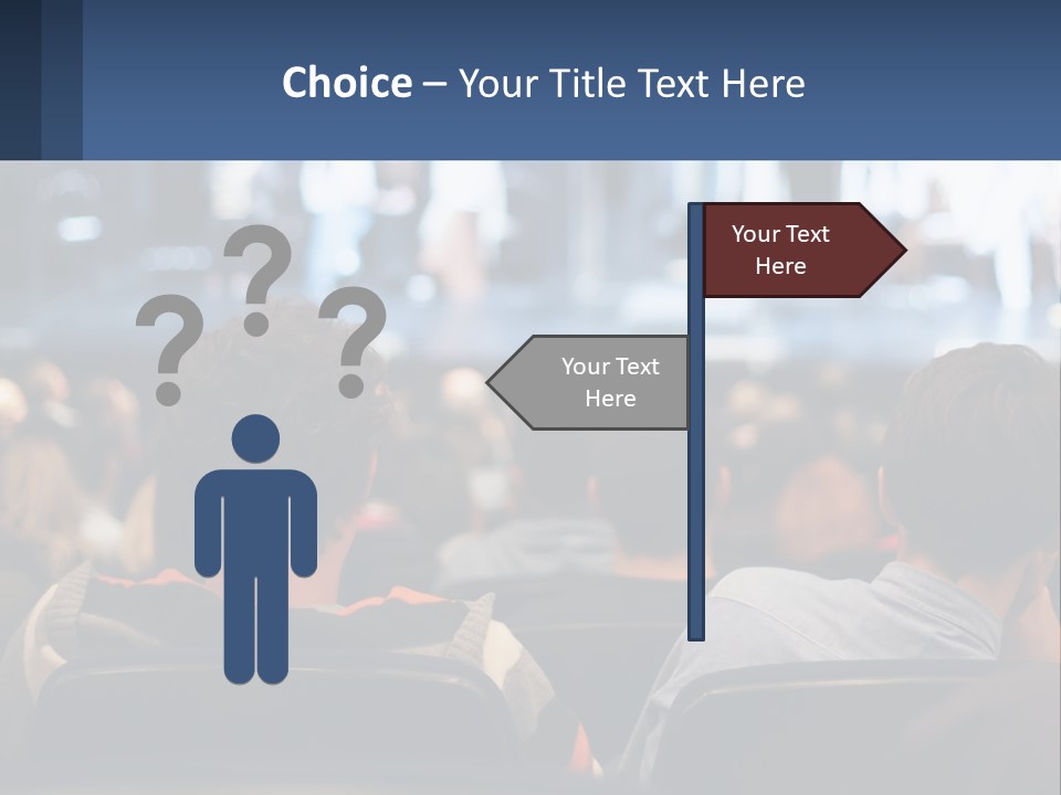 A Group Of People Sitting In Front Of A Stage PowerPoint Template