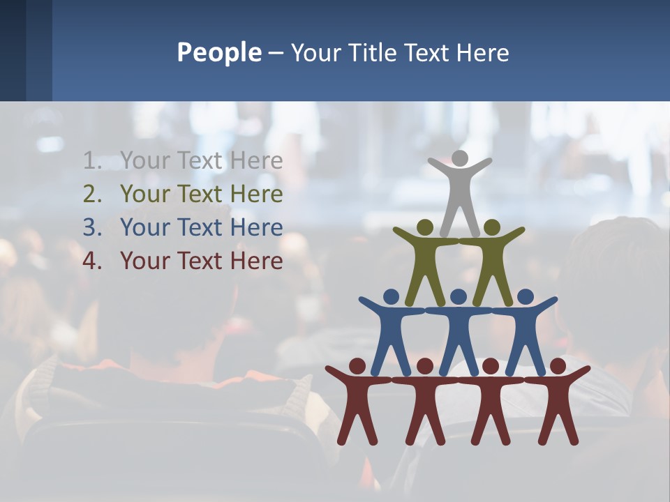 A Group Of People Sitting In Front Of A Stage PowerPoint Template