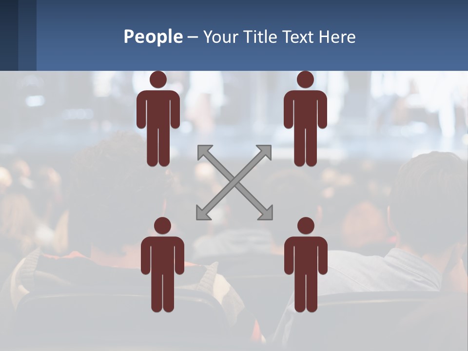 A Group Of People Sitting In Front Of A Stage PowerPoint Template