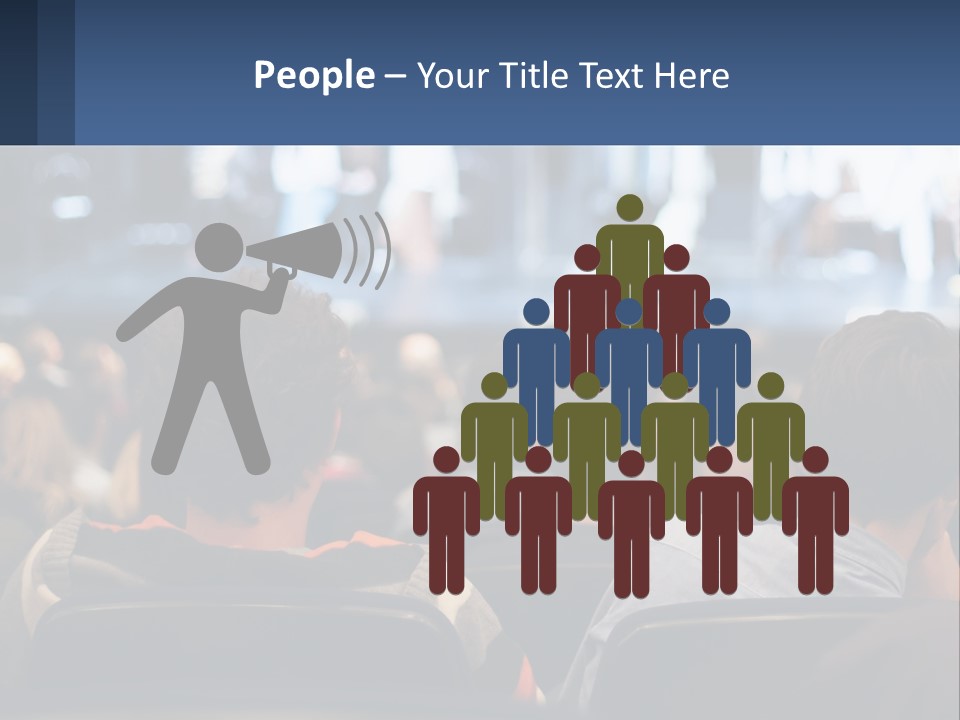 A Group Of People Sitting In Front Of A Stage PowerPoint Template