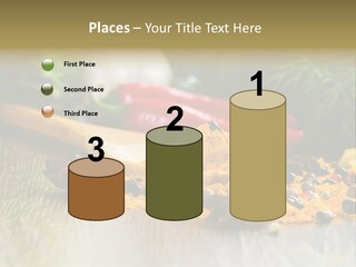 A Wooden Spoon Filled With Yellow Powder Next To Vegetables PowerPoint Template